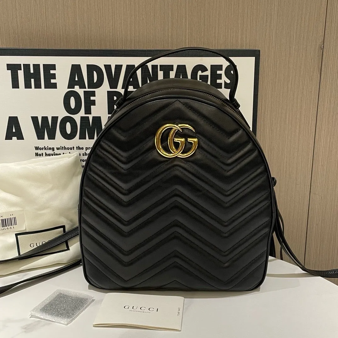 Gucci Marmont Leather Backpack