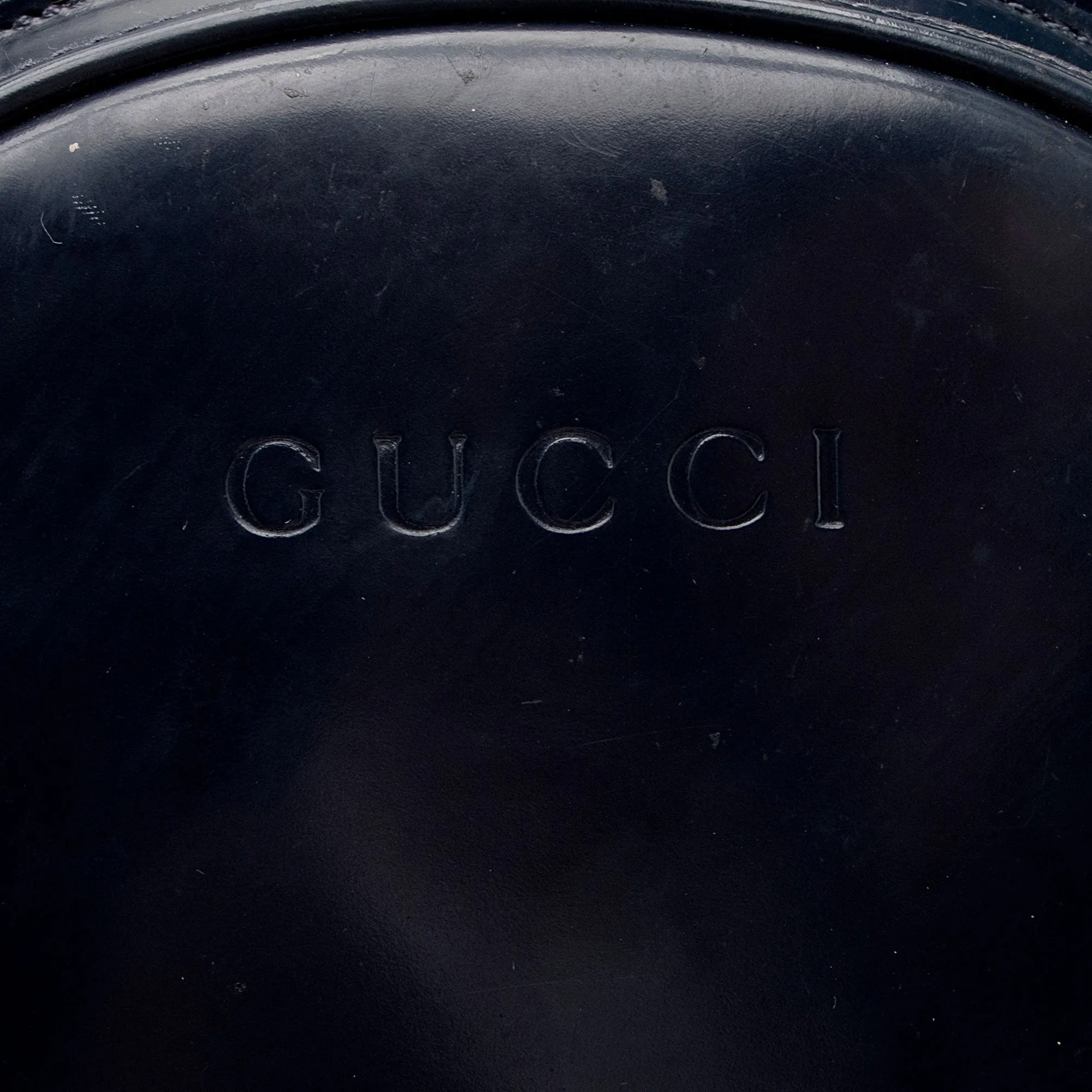 Gucci Vintage Patent Leather Bamboo Sling Backpack (SHF-dSK8BK)