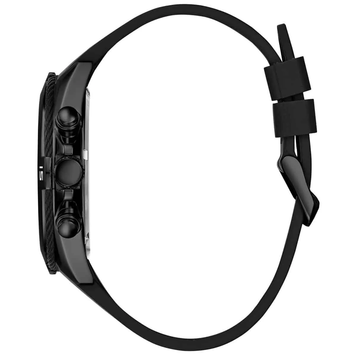 G.U.E.S.S   Black Rubber Strap Watch