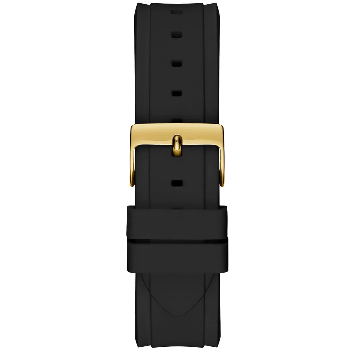G.U.E.S.S  Frontier Diamonds Gold Dial Black Rubber Strap Watch