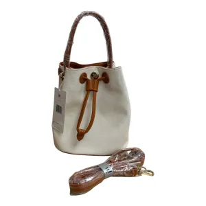 Handbag By Cme In Cream & Tan, Size:Small
