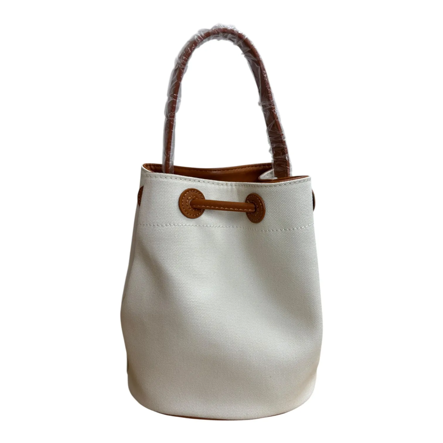 Handbag By Cme In Cream & Tan, Size:Small