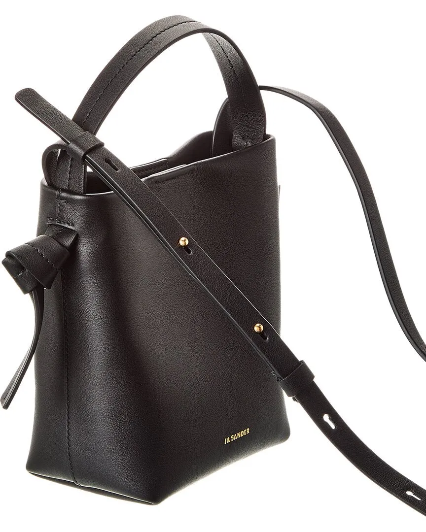 Jil Sander Logo Leather Bucket Bag