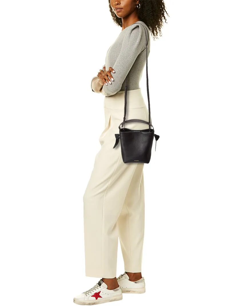 Jil Sander Logo Leather Bucket Bag