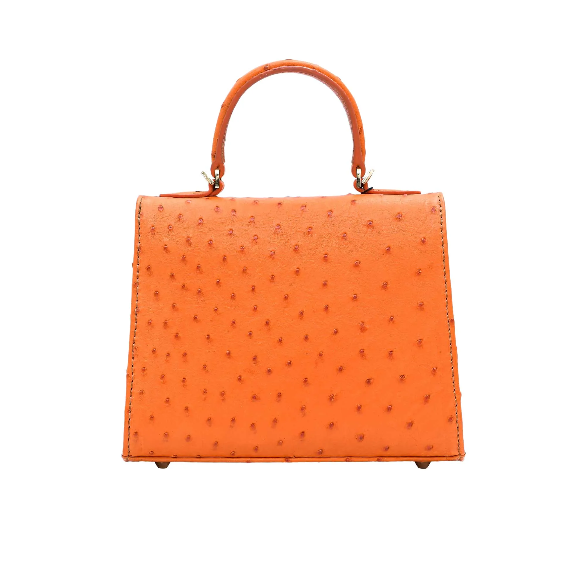 Kyra Women's Luna Ostrich Orange Hand Bag