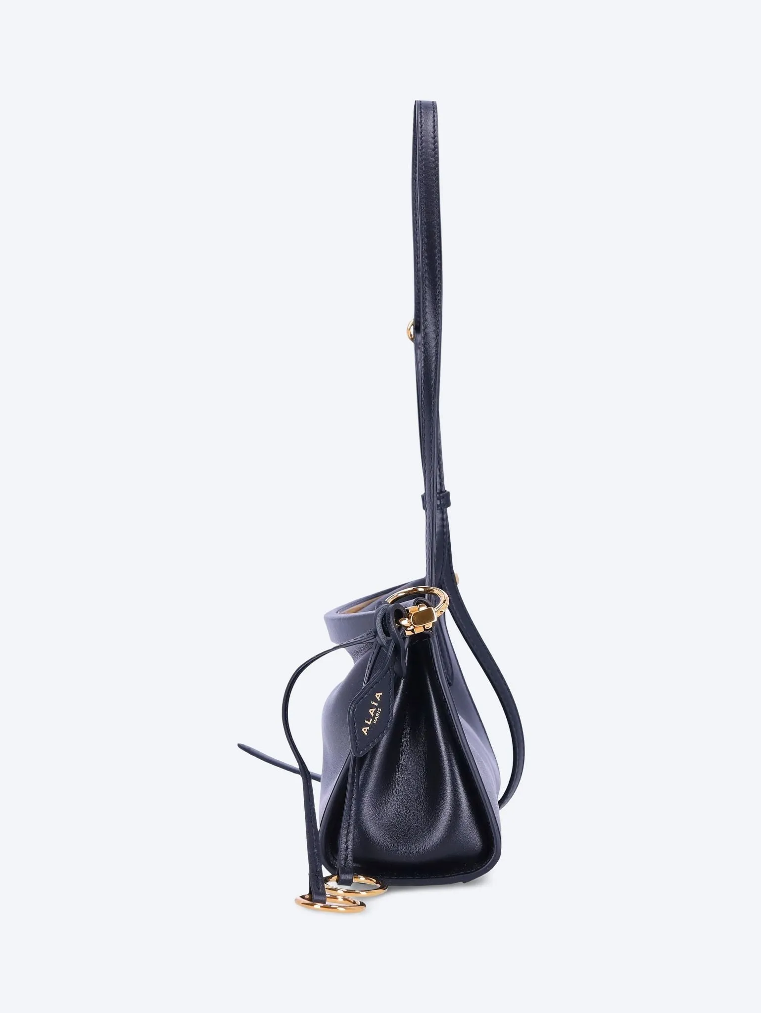 Le click east west glossy calfskin bag