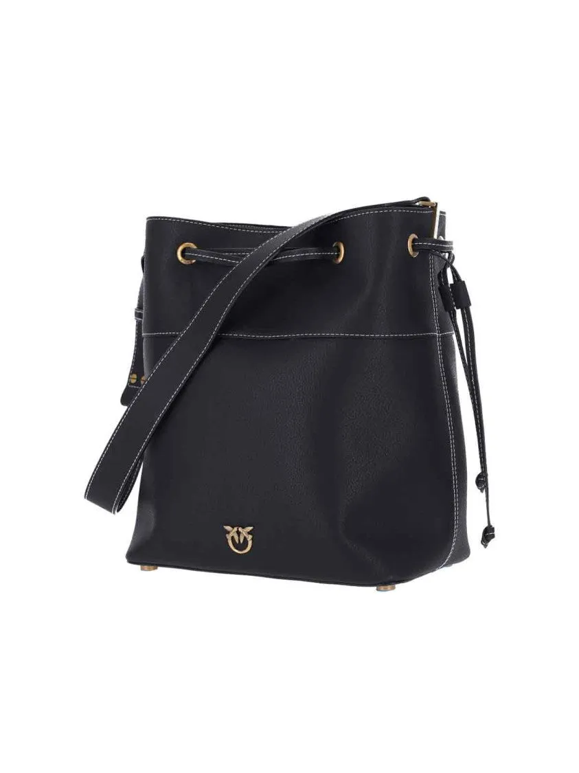 Logo" Bucket Bag - Black