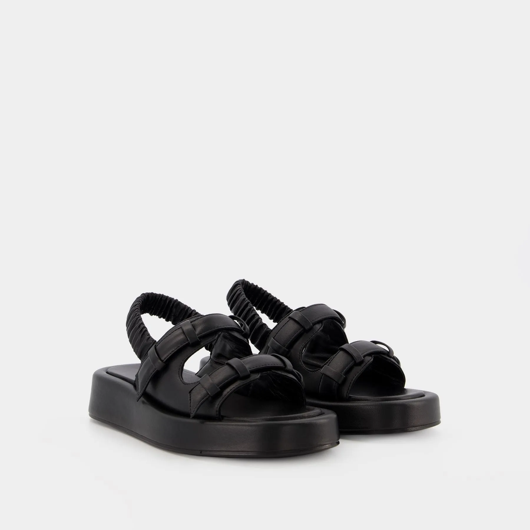 Loop Platform Slides - Elleme - Black - Leather
