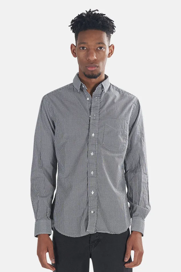 Macro Check Button Down Black/White