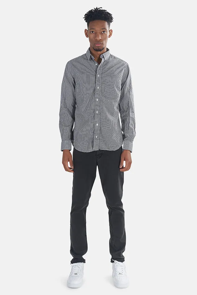 Macro Check Button Down Black/White