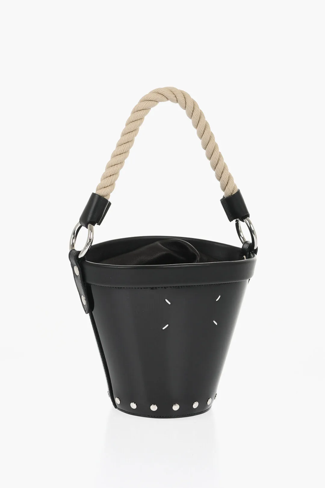 Maison Margiela Mm11 Patent Letaher Bucket Bag With Removable Strap