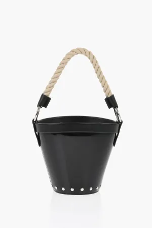 Maison Margiela Mm11 Patent Letaher Bucket Bag With Removable Strap