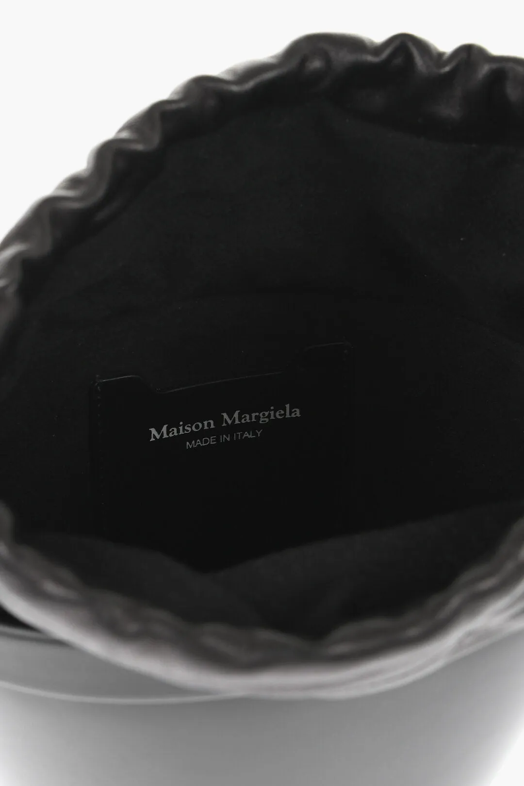 Maison Margiela Mm11 Patent Letaher Bucket Bag With Removable Strap