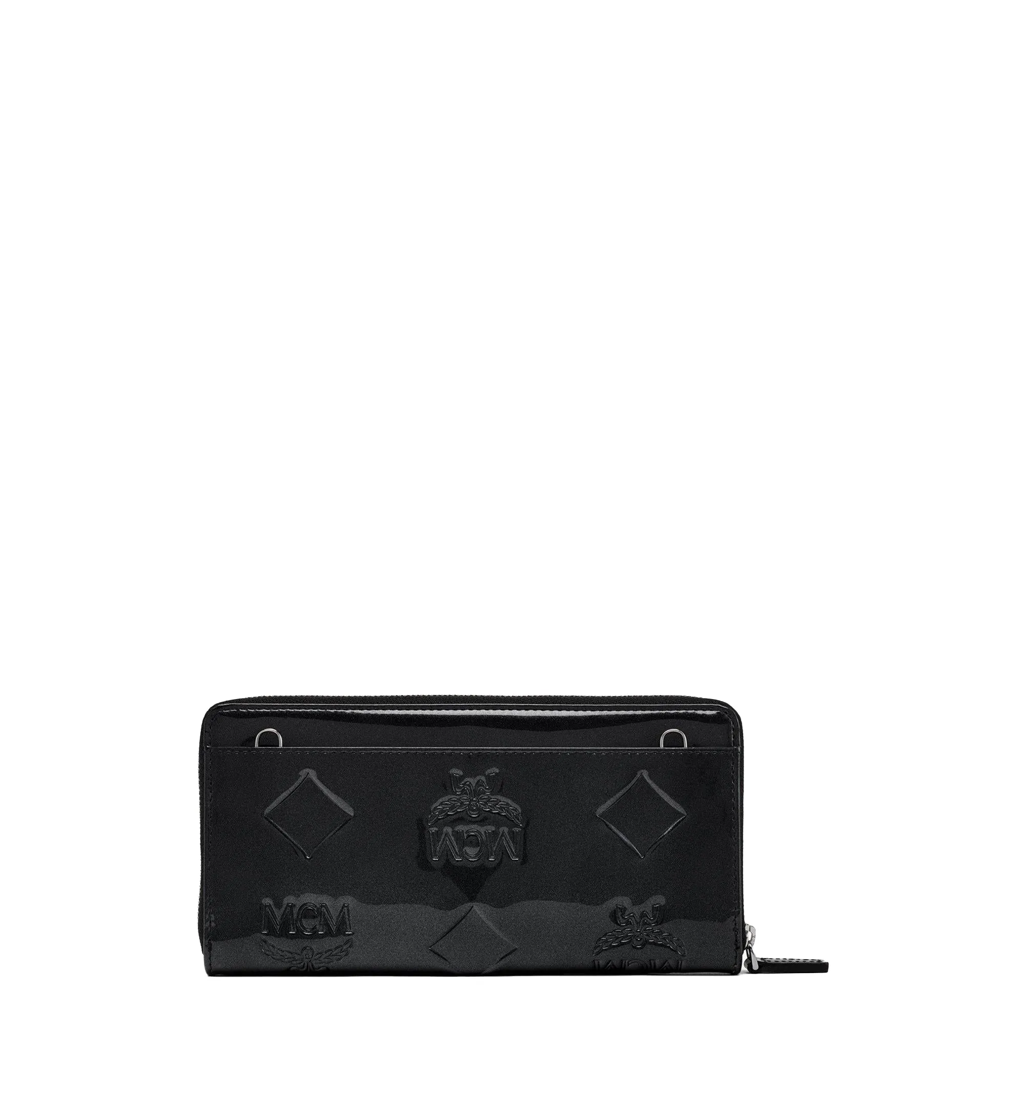 MCM Women's Aren Chain Zip Around Wallet in Maxi Patent Leather
