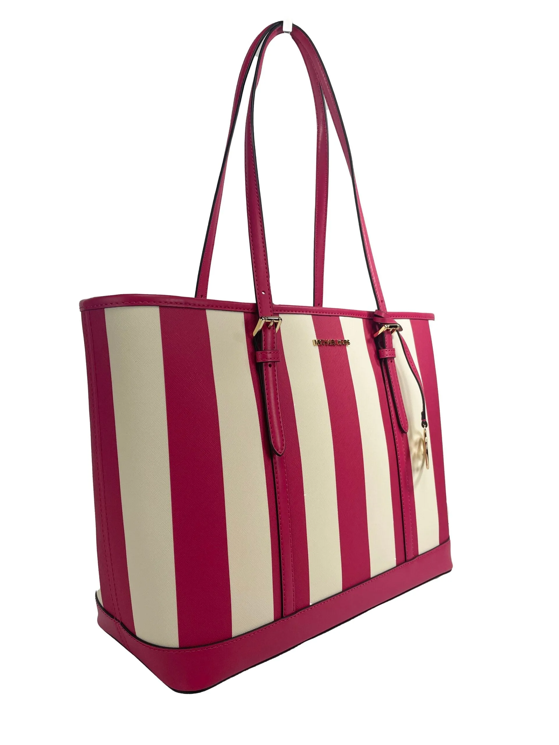 Michael Kors Jet Set Travel Large TZ Shoulder PVC Tote Bag Purse Women's pink