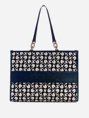 Myrtille Jacquard Logo Tote