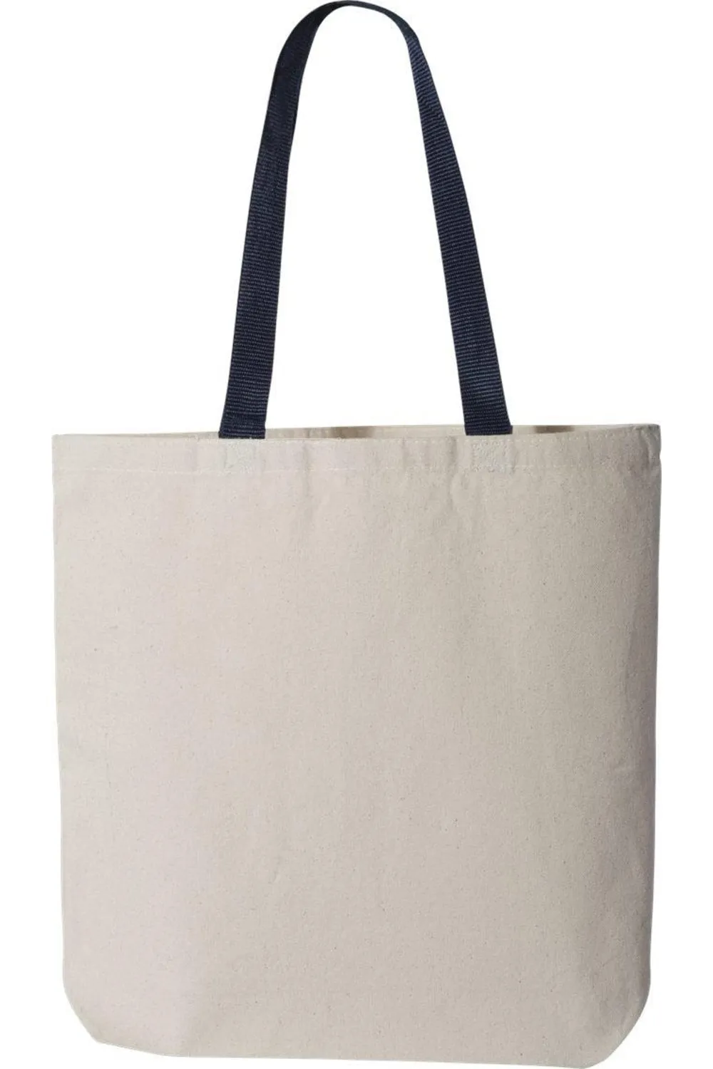 Q-Tees 11L Canvas Tote with Contrast-Color Handles