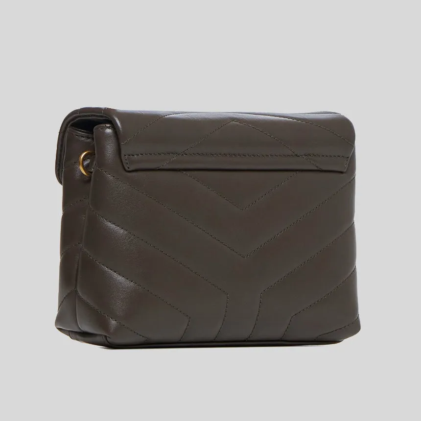 SAINT LAURENT YSL Loulou Toy Strap Bag In Quilted "Y" Leather Light Musk 678401DV707