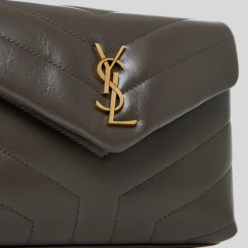 SAINT LAURENT YSL Loulou Toy Strap Bag In Quilted "Y" Leather Light Musk 678401DV707