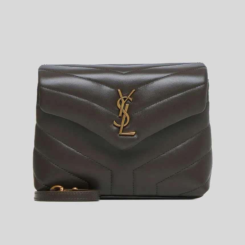 SAINT LAURENT YSL Loulou Toy Strap Bag In Quilted "Y" Leather Light Musk 678401DV707