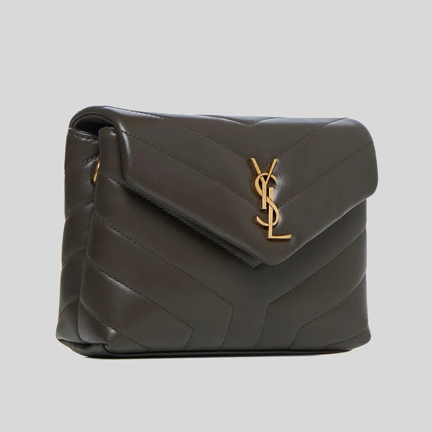 SAINT LAURENT YSL Loulou Toy Strap Bag In Quilted "Y" Leather Light Musk 678401DV707