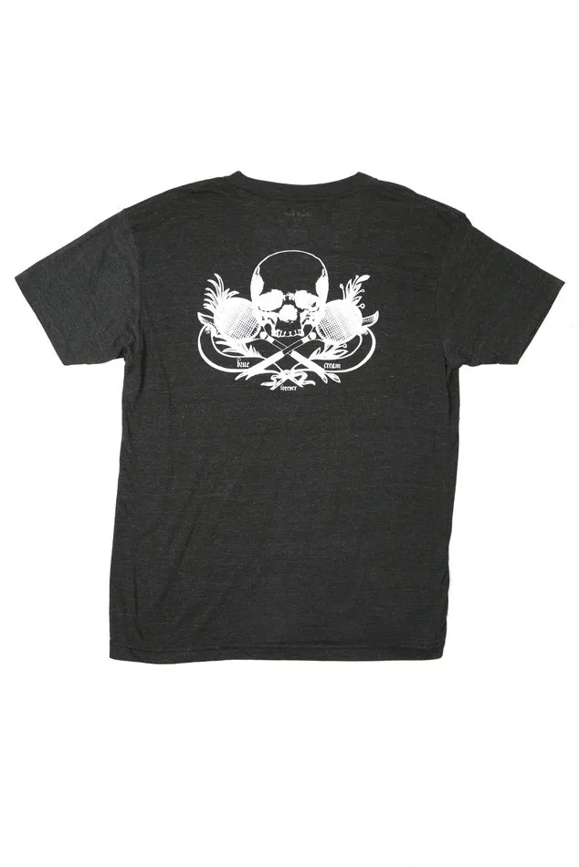 Skull V-Neck Tee Black