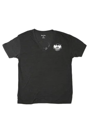 Skull V-Neck Tee Black