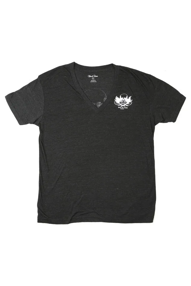 Skull V-Neck Tee Black