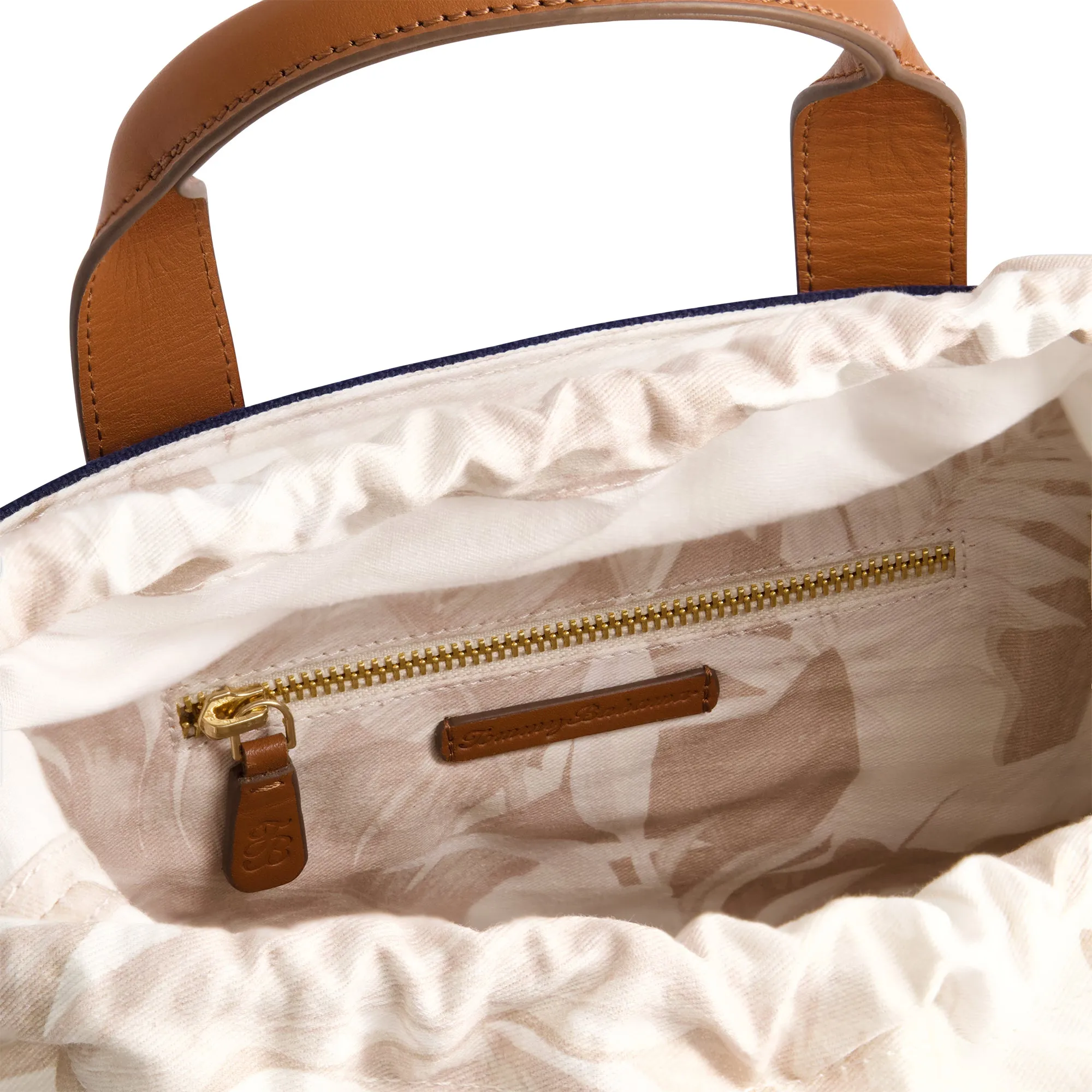 Solid Canvas Medium Tote with Leather Trim