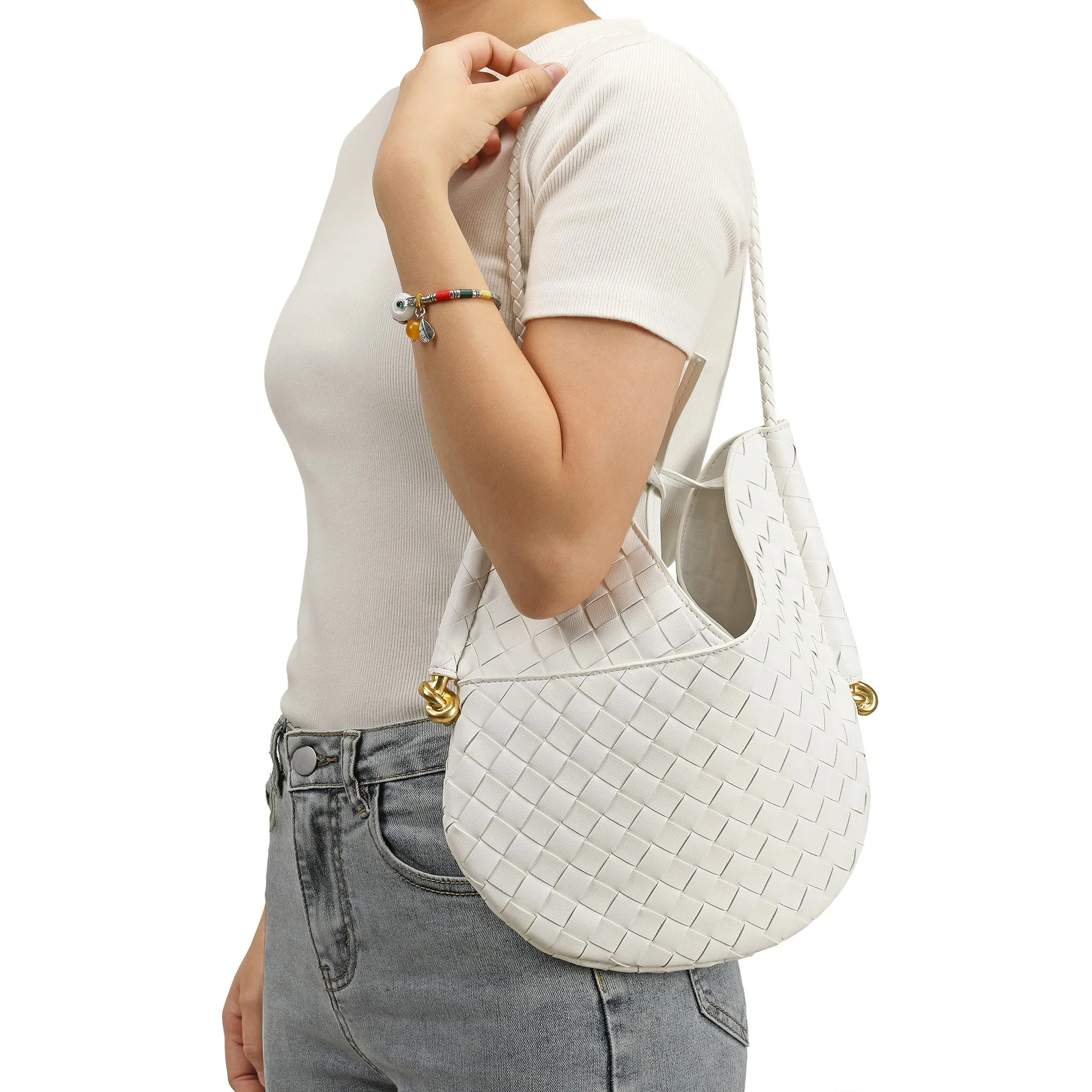 Tiffany & Fred Woven Leather Hobo/Shoulder Bag