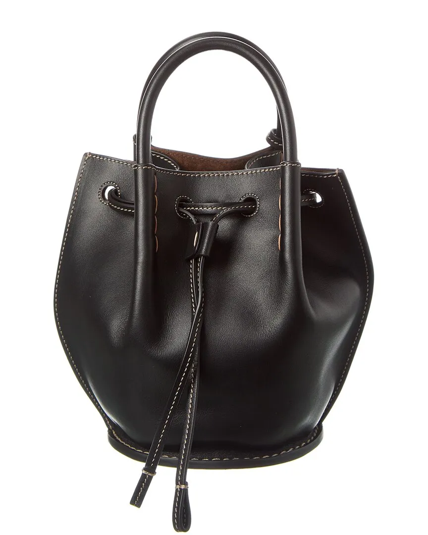 TODs Logo Mini Leather Bucket Bag