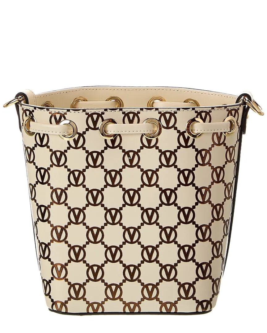 Valentino by Mario Valentino Jules Monogram Leather Bucket Bag