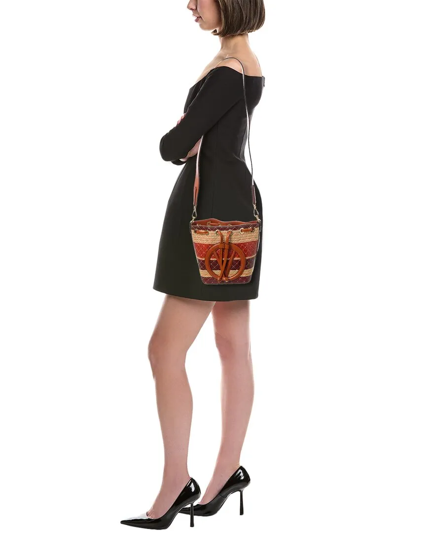 Valentino by Mario Valentino Jules Tresse Leather Bucket Bag