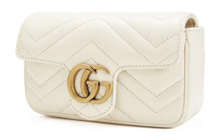 (WMNS) Gucci Silver GG Marmont Leather Tote Bag 'White' 476433-DSVRT-9022