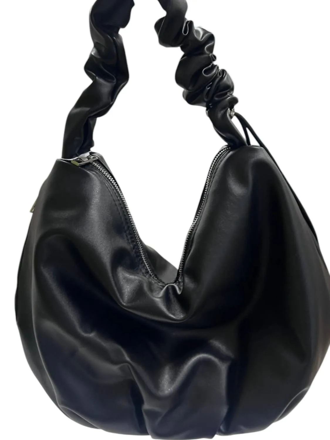 Women's Sleek Faux Leather Hobo Bag In Black