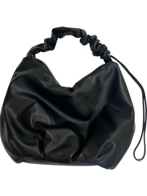 Women's Sleek Faux Leather Hobo Bag In Black