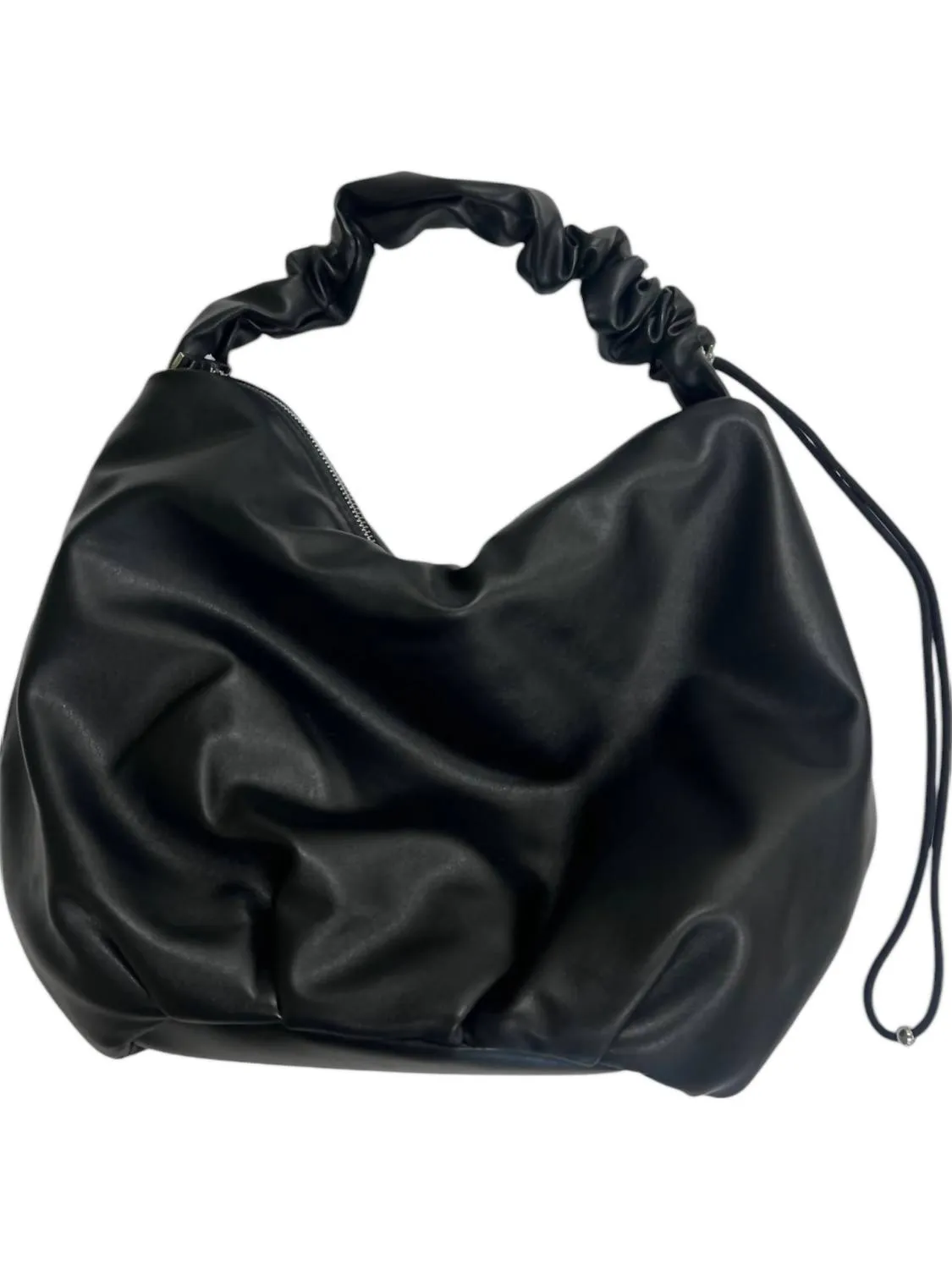 Women's Sleek Faux Leather Hobo Bag In Black